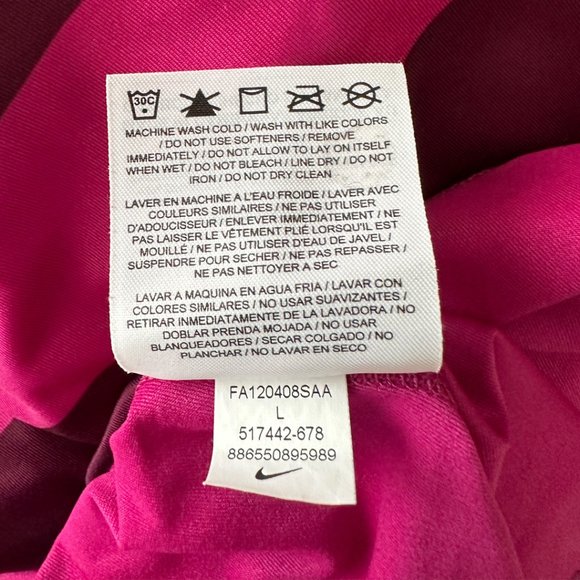 Nike Pro Longsleeve Dri-Fit Shirt, Rugby Pink & Burgundy Stripe, Size L - Picture 5 of 6